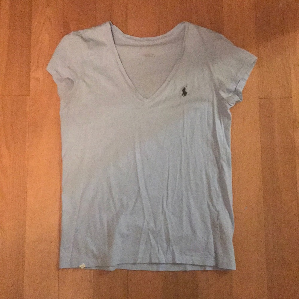 One time use Baby blue v neck polo